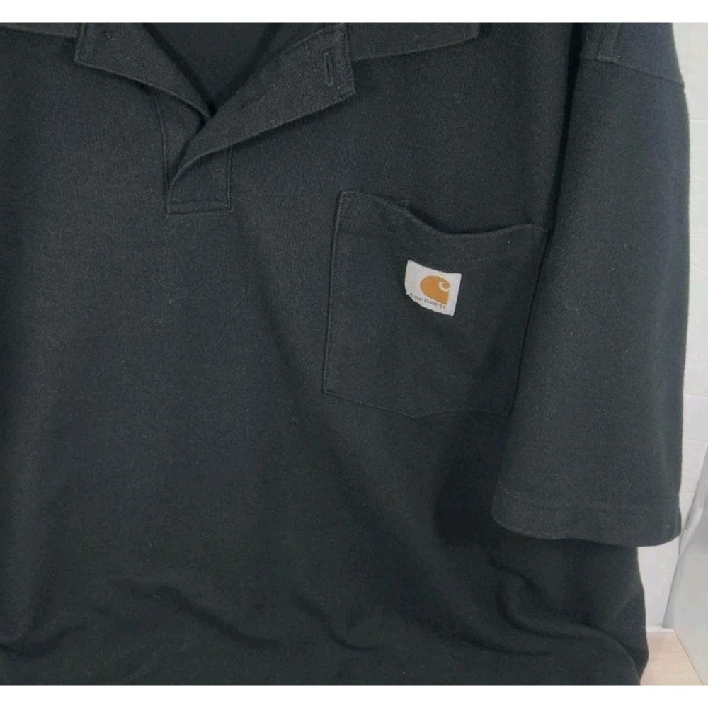 2018 Carhartt Shirt Mens 3XL Black Original Fit Pocket Polo‎ K570 BLK - Picture 4 of 8